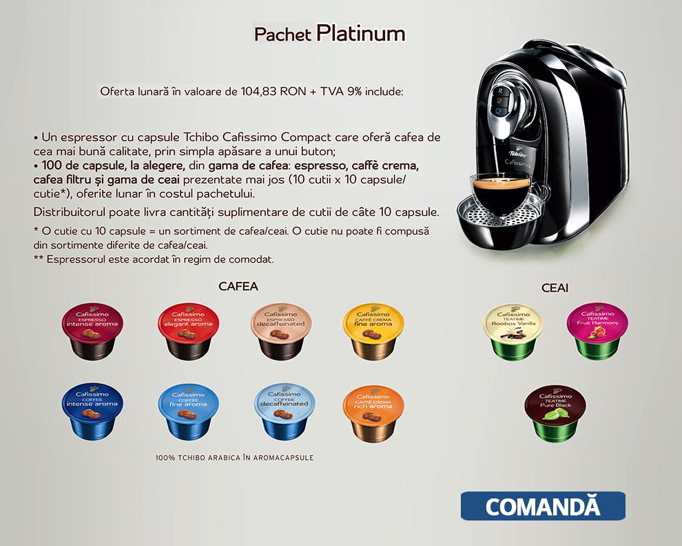 Abonament cafea Platinum Tchibo Cafissimo